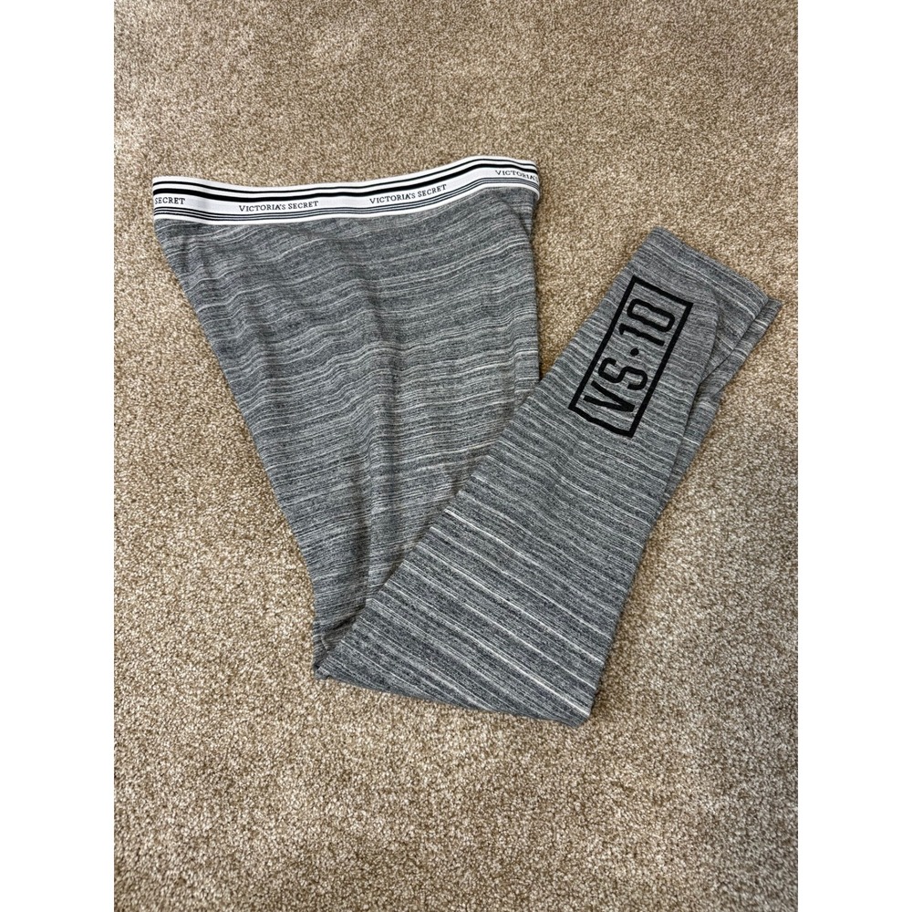 Victoria's Secret Gray Space Dye Waistband Leggings Womens Large Loungewear Y2K
